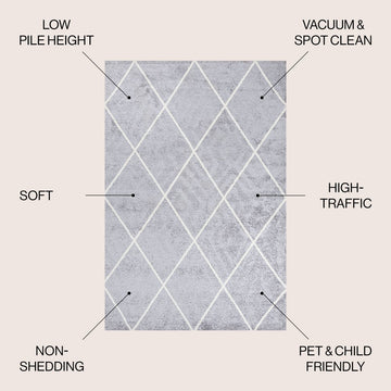 Cole Minimalist Diamond Trellis Area Rug